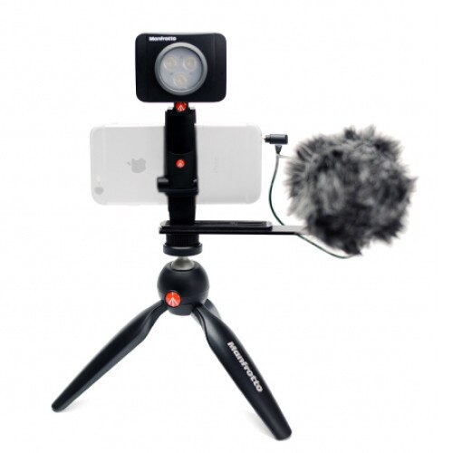 Kit pentru Vlogger cu minitrepied, microfon si LED 3, Manfrotto