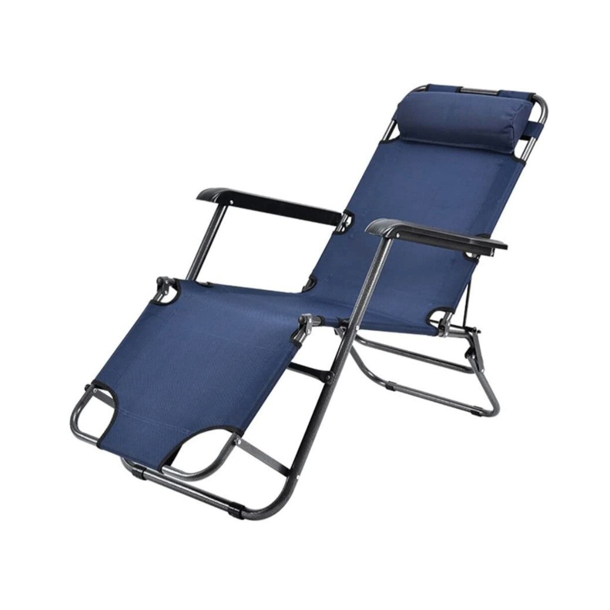 Sezlong Albastru Inchis, pentru Terasa , Gradina si Plaja , Constructie Metalica , Impermeabil, 120x82x60 cm