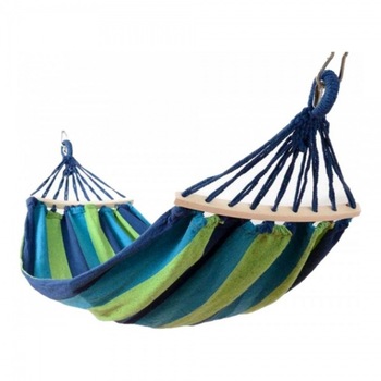 Hamac multicolor cu bara stabilizatoare din lemn, 195 cm Hamac multicolor cu bara stabilizatoare din lemn, 195 cm