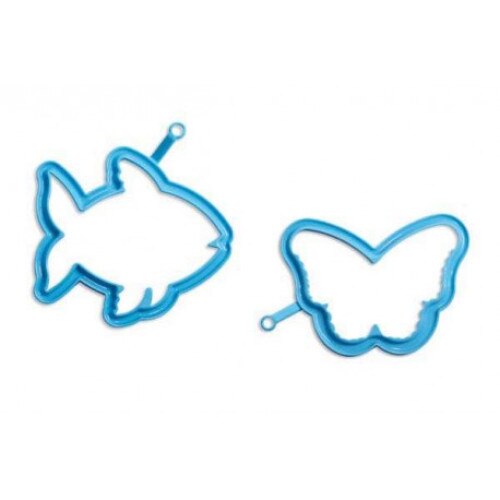 Set sablon pentru oua si clatite, 2 piese, peste si fluture, Silikomart