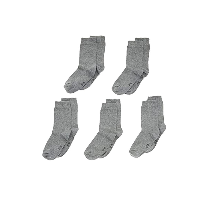 Детски чорапи MyWay, 5 Pack, Памук, Светло сив, 35-38 EU