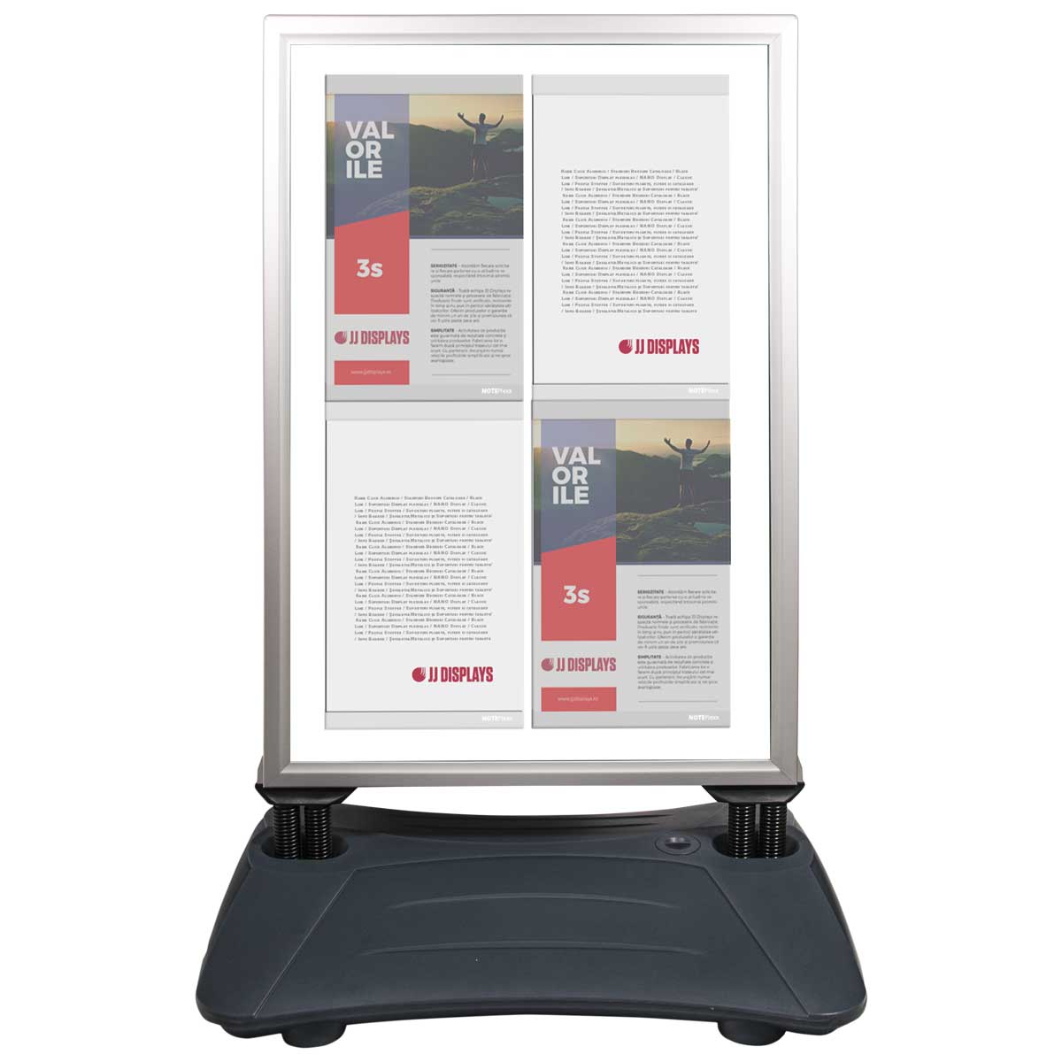 Panou stradal Wind-On PREMIUM JJ DISPLAYS format print A1 rezistent la vant cu inserturi