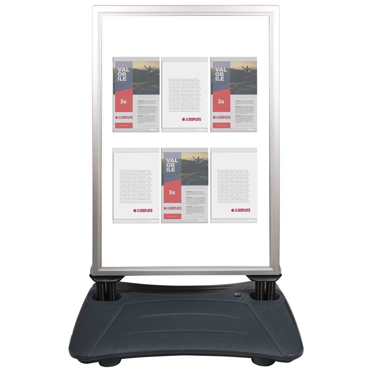 Panou stradal Wind-On PREMIUM JJ DISPLAYS format print 700x1000mm rezistent la vant cu inserturi