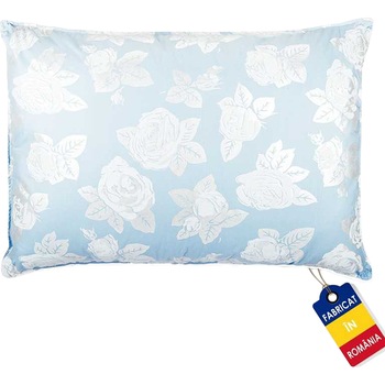 Perna SOMNART, 50x70 cm, umplutura pene 90%, puf 10%, bumbac 100%, model floral bleu Perna SOMNART, 50x70 cm, umplutura pene 90%, puf 10%, bumbac 100%, model floral bleu