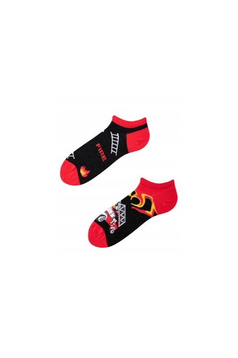 Sosete barbatesti pe glezna, ToDo, Imprimeu cu masina de pompieri, Multicolor, 35-38 EU