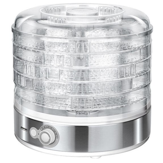 Deshidratator pentru alimente MPM, 5 tavi, Controlul temperaturii (35 ° C-70 ° C), Fara BPA, Transparent