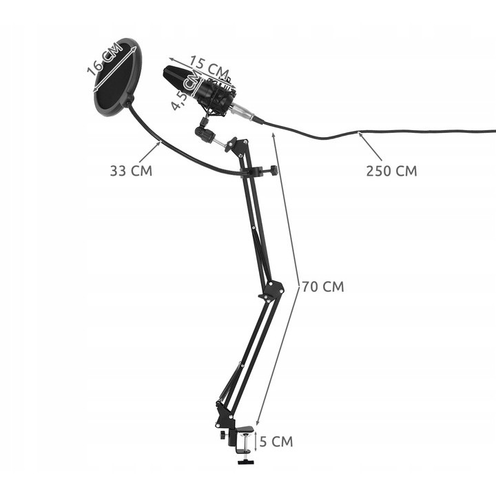 Zola Streaming Mikrofonkészlet, Hangfelvételek készítésére, USB csatlakozás