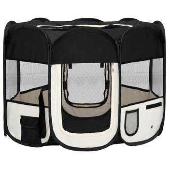 Tarc de caini pliabil cu sac de transport, negru, 90x90x58 cm 171005 Tarc de caini pliabil cu sac de transport, negru, 90x90x58 cm 171005