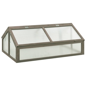 Sera de gradina, vidaXL, Lemn de brad, 120 x 80 x 50 cm, Gri Sera de gradina, vidaXL, Lemn de brad, 120 x 80 x 50 cm, Gri