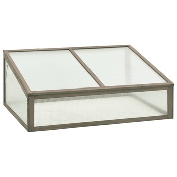 Sera de gradina, vidaXL, Lemn de brad, 100 x 65 x 40 cm, Gri Sera de gradina, vidaXL, Lemn de brad, 100 x 65 x 40 cm, Gri