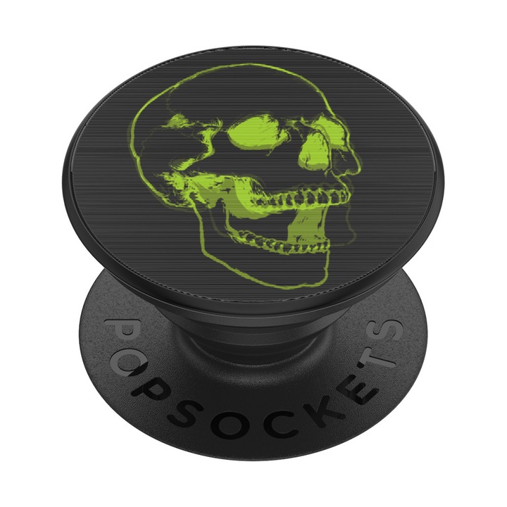 Univerzális telefonra szerelhető támaszték Popsockets, PopGrip Premium Lenticular Skull Black,ujjtámasz