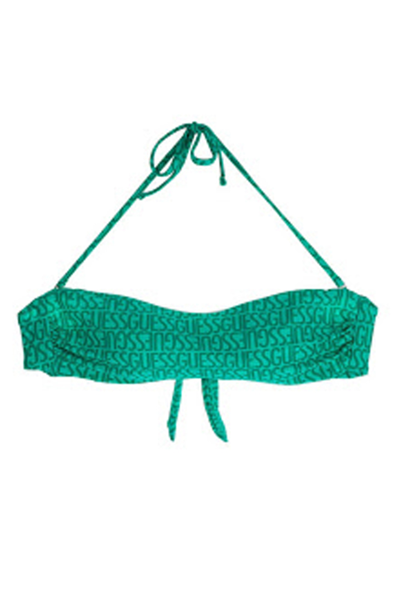 Sutien de baie cu imprimeu text, Guess, Verde, M