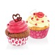 Комплект тъмни форми Tescoma Delicia Hearts, хартия, розово, 60 бр