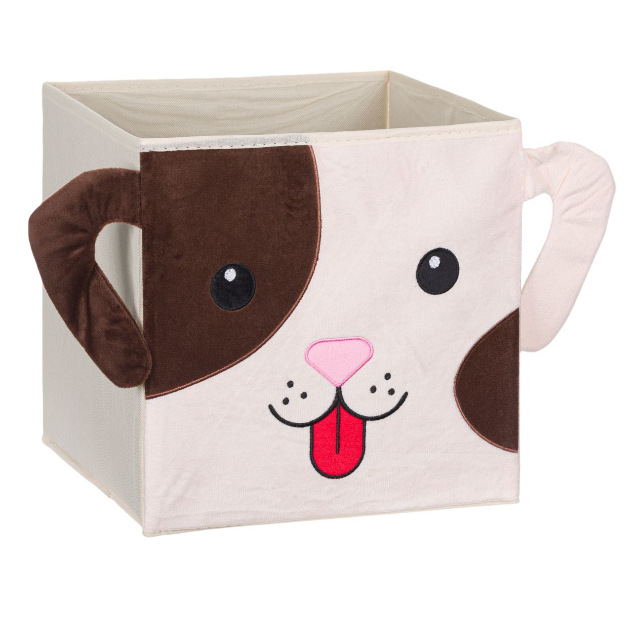 Cutie pliabila, Zola®, pentru depozitare, din catifea, model catel, 30x30x30 cm