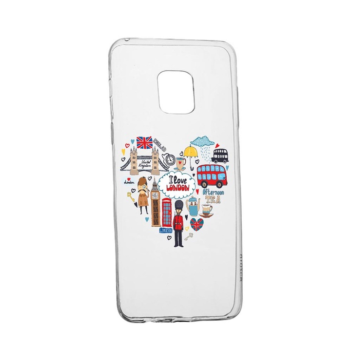 Husa Silicon Compatibila Cu Xiaomi Redmi Note 9S, I Love London, rezistenta la uzura, anti-alunecare, 732