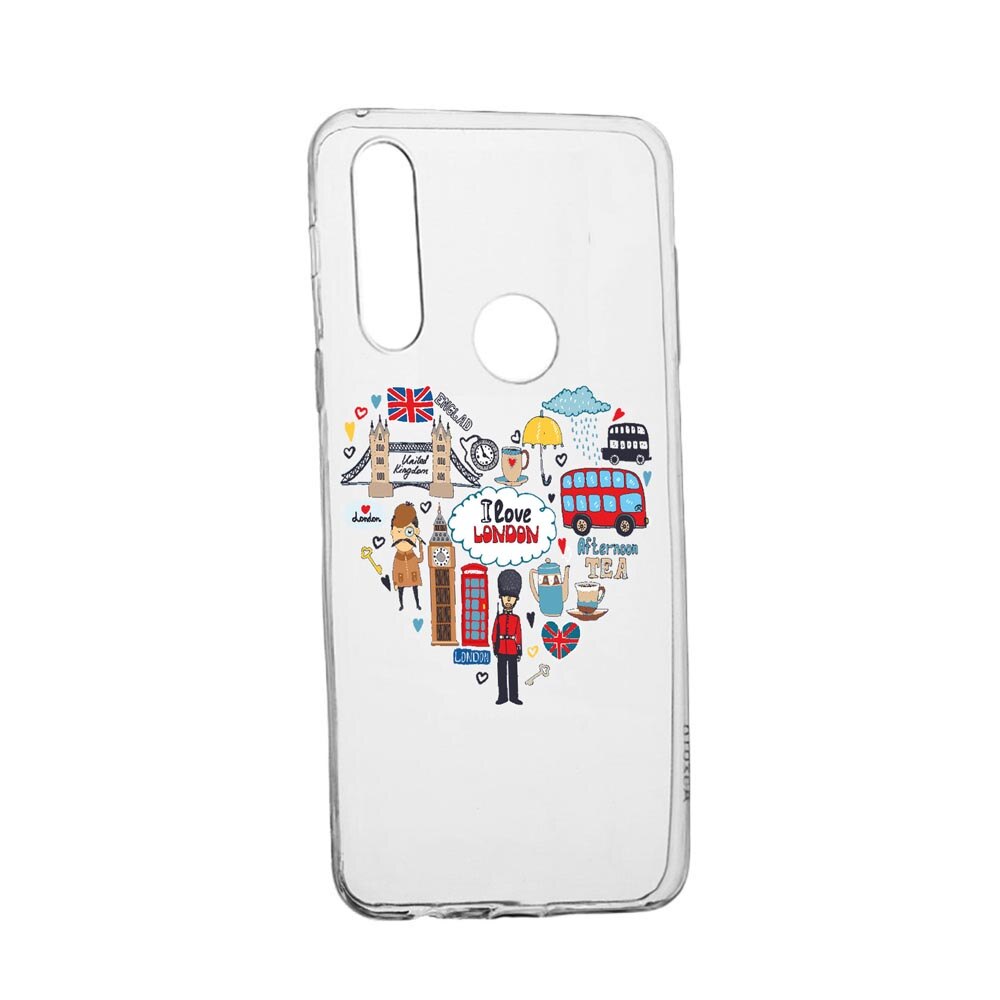 Husa Silicon Compatibila Cu Huawei P40 Lite E, I Love London, rezistenta la uzura, anti-alunecare, 732