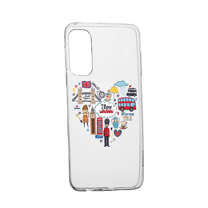 Husa Silicon Compatibila Cu Samsung Galaxy A52 5G / A52 4G, I Love London, rezistenta la uzura, anti-alunecare, 732