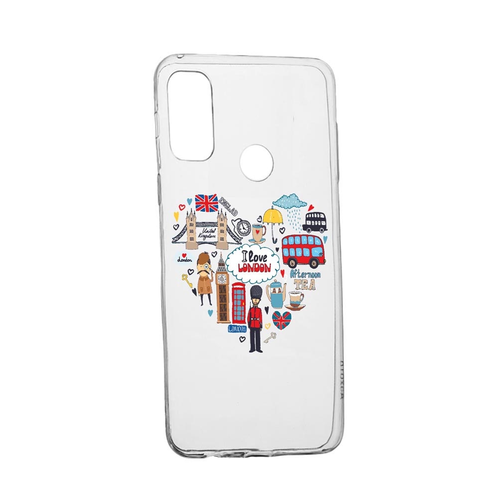 Husa Silicon Compatibila Cu Oppo A15s, I Love London, rezistenta la uzura, anti-alunecare, 732