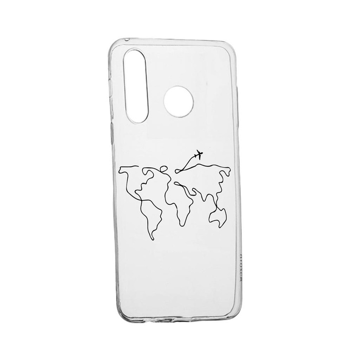 Husa Silicon Compatibila Cu Samsung Galaxy A40, Travel, rezistenta la uzura, anti-alunecare, 733