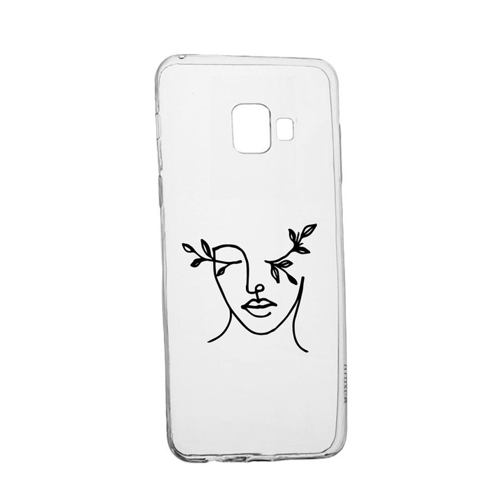 Husa Silicon Compatibila Cu Samsung Galaxy J4 Plus 2018, Woman Abstract, rezistenta la uzura, anti-alunecare, 736