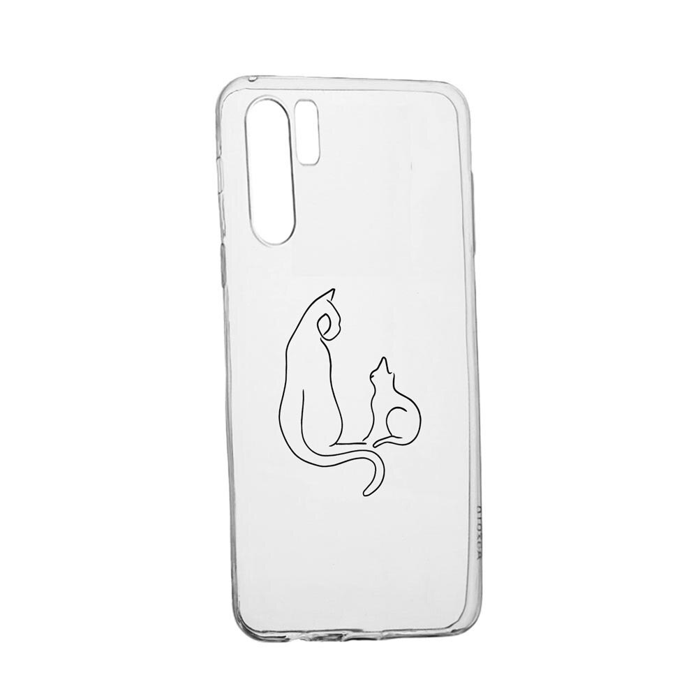 Husa Silicon Compatibila Cu Huawei P30 Pro, Abstract Cat, rezistenta la uzura, anti-alunecare, 738
