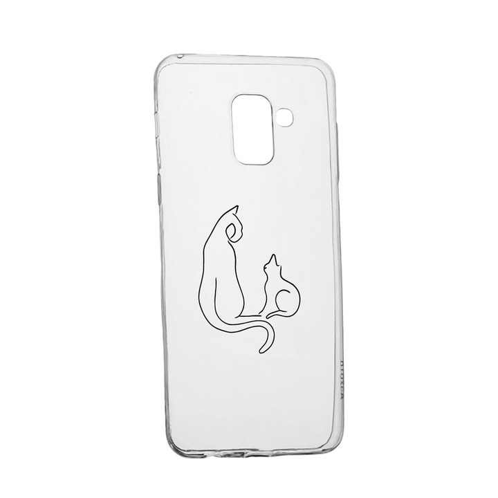 Husa Silicon Compatibila Cu Samsung Galaxy Galaxy A6 Plus / J8 2018, Abstract Cat, rezistenta la uzura, anti-alunecare, 738