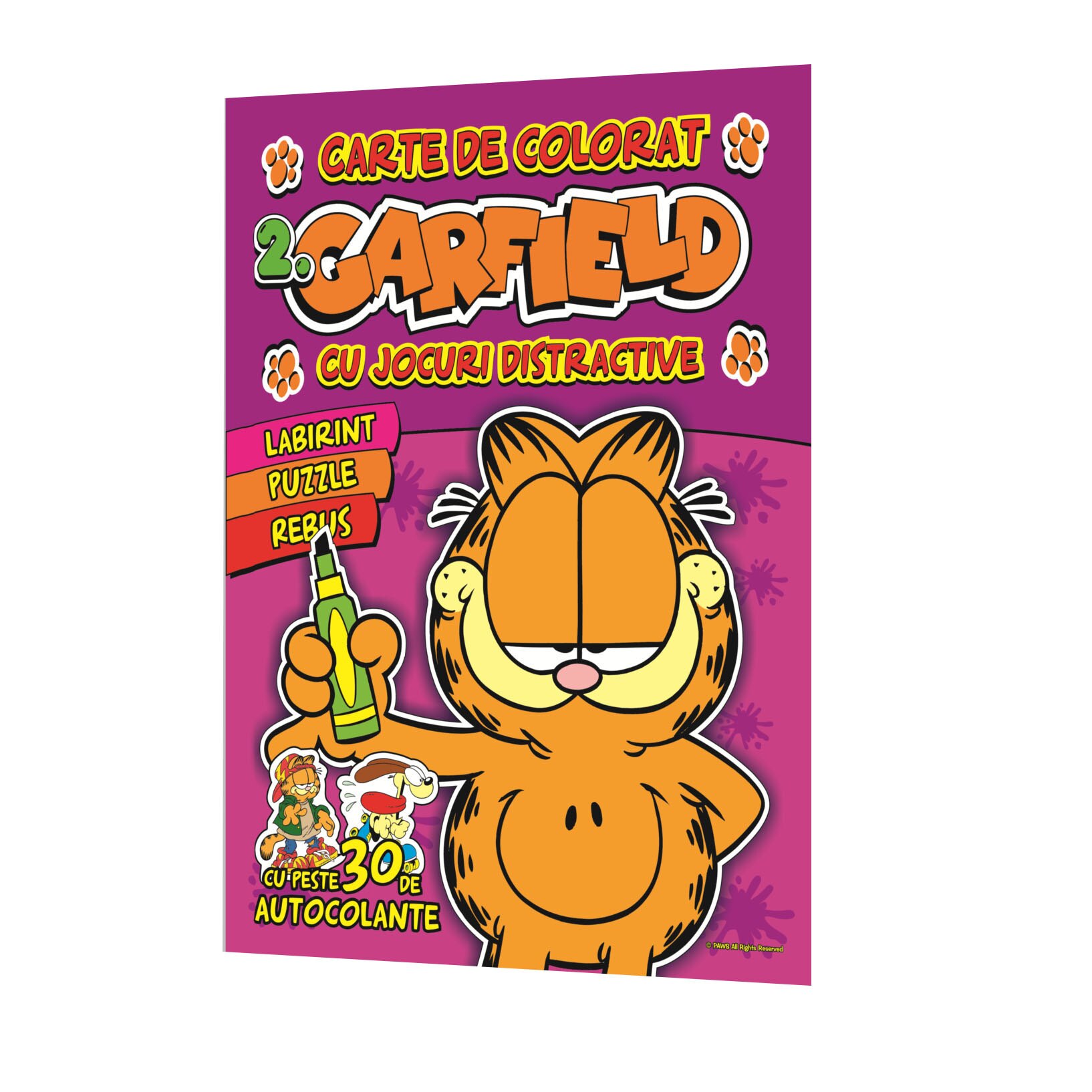 Garfield Carte de colorat 2:cu jocuri distractive