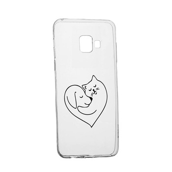 Husa Silicon Compatibila Cu Samsung Galaxy A3 2017, Dog And Cat Love, rezistenta la uzura, anti-alunecare, 739 Husa Silicon Compatibila Cu Samsung Galaxy A3 2017, Dog And Cat Love, rezistenta la uzura, anti-alunecare, 739