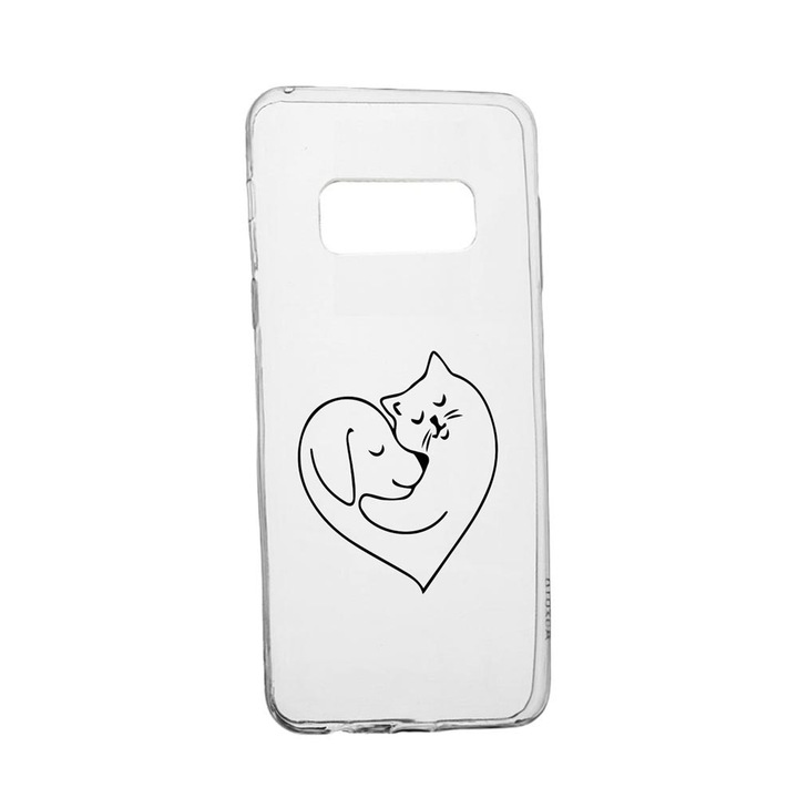 Husa Silicon Compatibila Cu Samsung Galaxy Note 9, Dog And Cat Love, rezistenta la uzura, anti-alunecare, 739