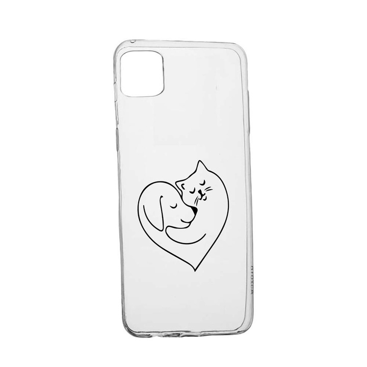 Husa Silicon Compatibila Cu Samsung Galaxy A41, Dog And Cat Love, rezistenta la uzura, anti-alunecare, 739