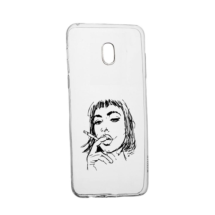 Husa Silicon Compatibila Cu Samsung Galaxy J7 2017, Smoking Woman, rezistenta la uzura, anti-alunecare, 749
