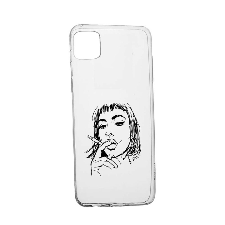 Силиконов калъф, Съвместим с Apple iPhone 11 Pro Max, Smoking Woman, Устойчив на износване, Противоплъзгащ се, 749