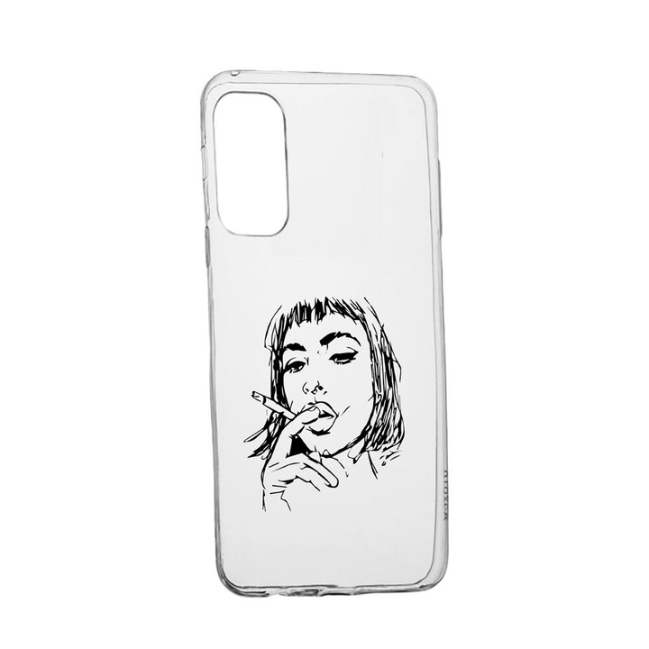 Husa Silicon Compatibila Cu Samsung Galaxy A52 5G / A52 4G, Smoking Woman, rezistenta la uzura, anti-alunecare, 749