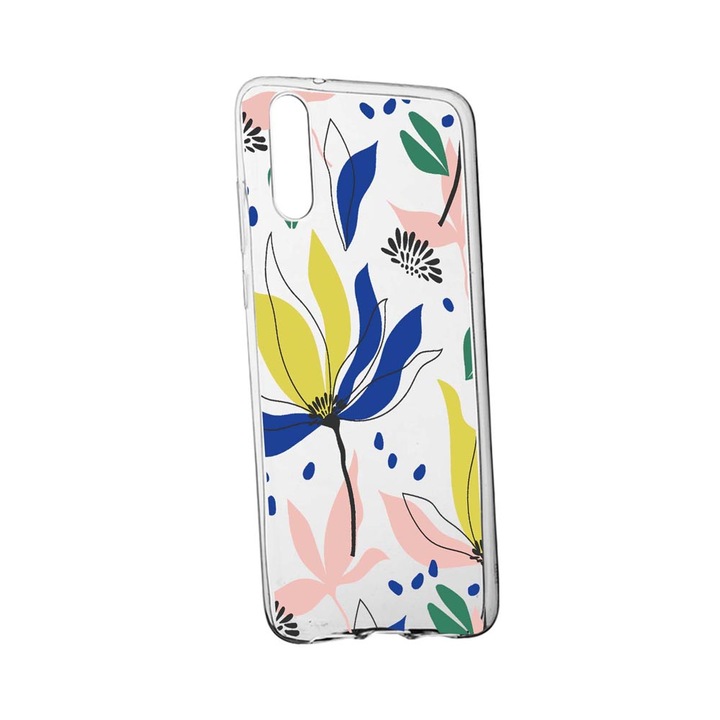 Husa Silicon Compatibila Cu Motorola Edge, Flowers Pattern, rezistenta la uzura, anti-alunecare, 754