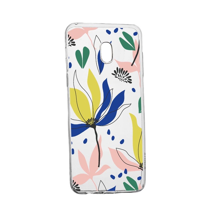 Husa Silicon Compatibila Cu Samsung Galaxy J7 2017, Flowers Pattern, rezistenta la uzura, anti-alunecare, 754