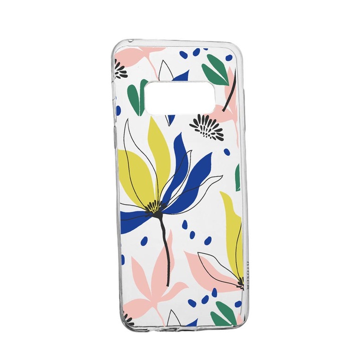 Husa Silicon Compatibila Cu Samsung Galaxy Note 9, Flowers Pattern, rezistenta la uzura, anti-alunecare, 754