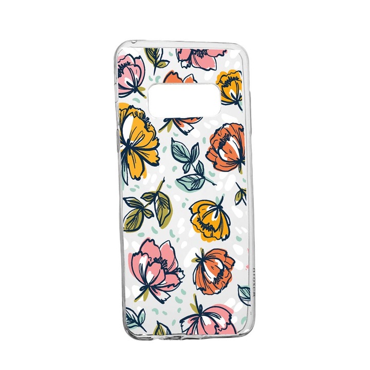 Husa Silicon Compatibila Cu Samsung Galaxy Note 9, Flowers - Pastel Colors, rezistenta la uzura, anti-alunecare, 755