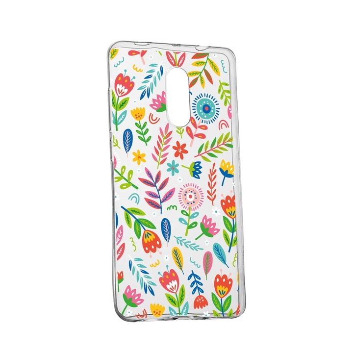 Husa Silicon Compatibila Cu Nokia 2.4, Happy Flowers, rezistenta la uzura, anti-alunecare, 756