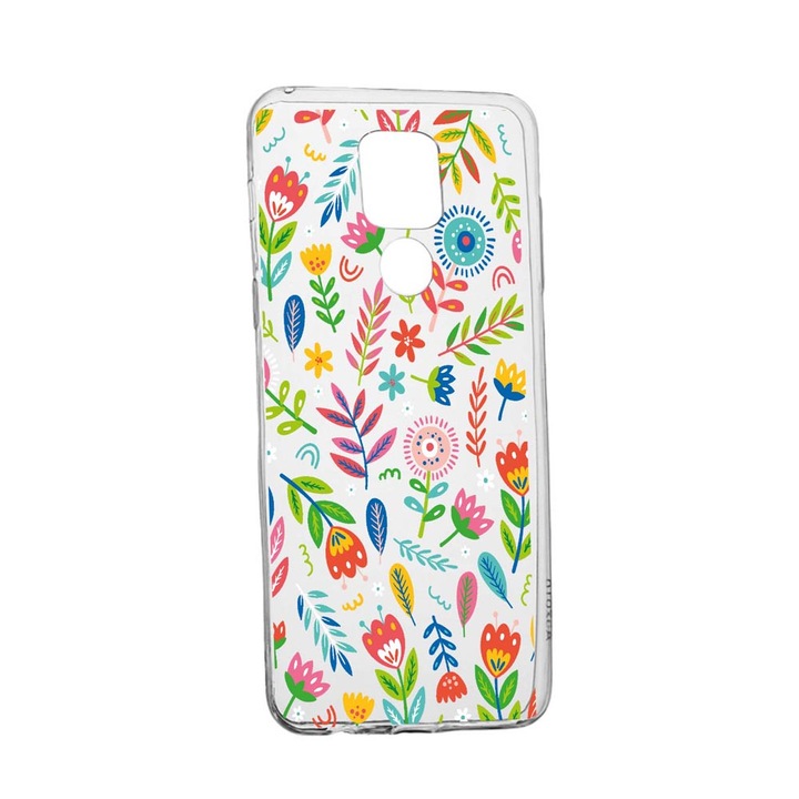 Husa Silicon Compatibila Cu Xiaomi Redmi Note 9, Happy Flowers, rezistenta la uzura, anti-alunecare, 756