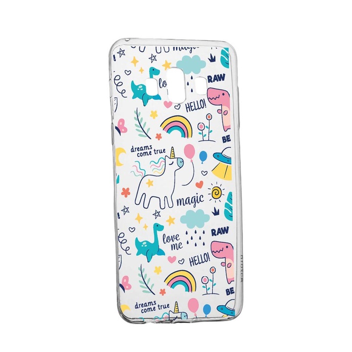 Husa Silicon Compatibila Cu Samsung Galaxy J6 Plus 2018, Unicorn - Dreams Comes True, rezistenta la uzura, anti-alunecare, 759