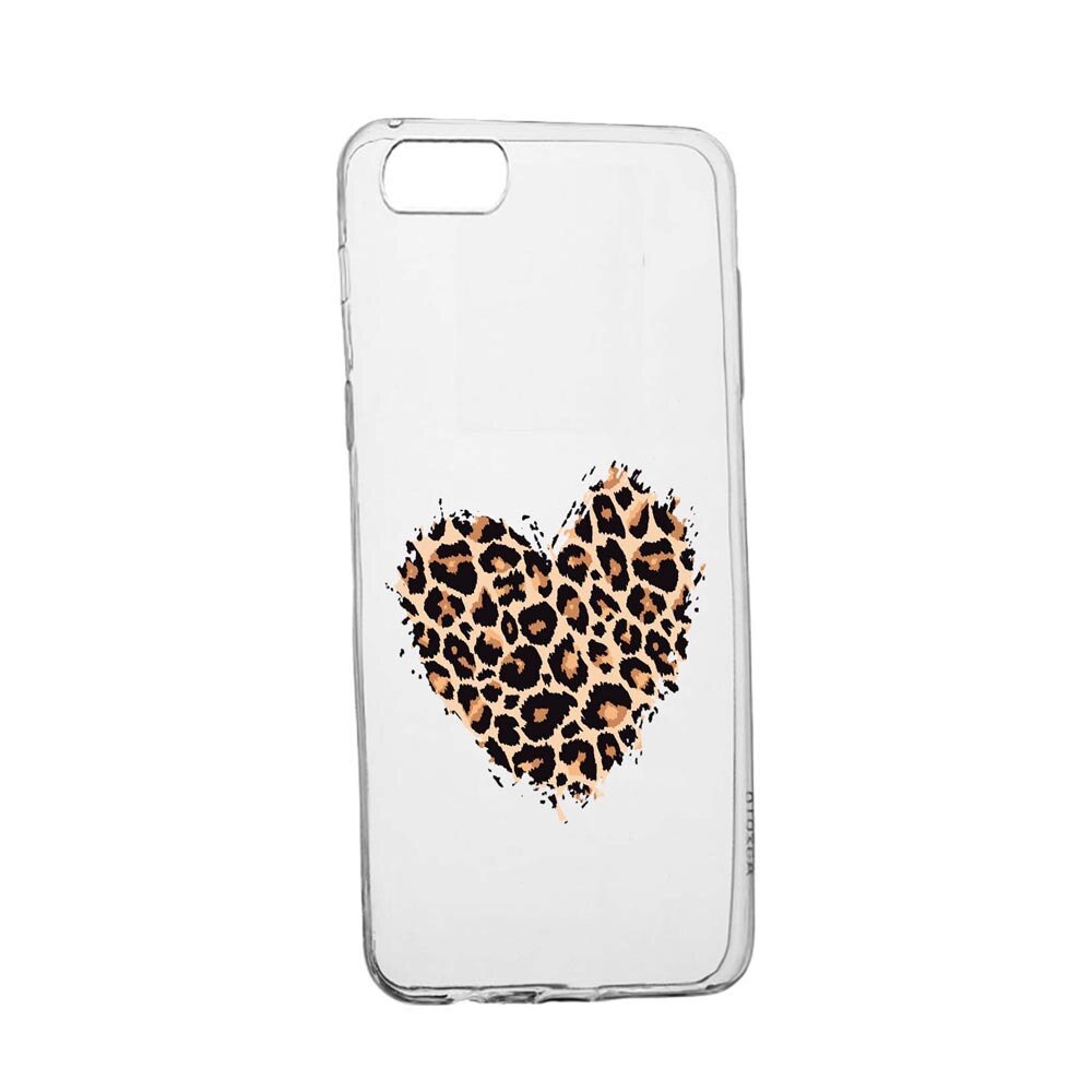 Husa Silicon Compatibila Cu Apple iPhone 6 Plus / 6S Plus, Leopard Heart, rezistenta la uzura, anti-alunecare, 761