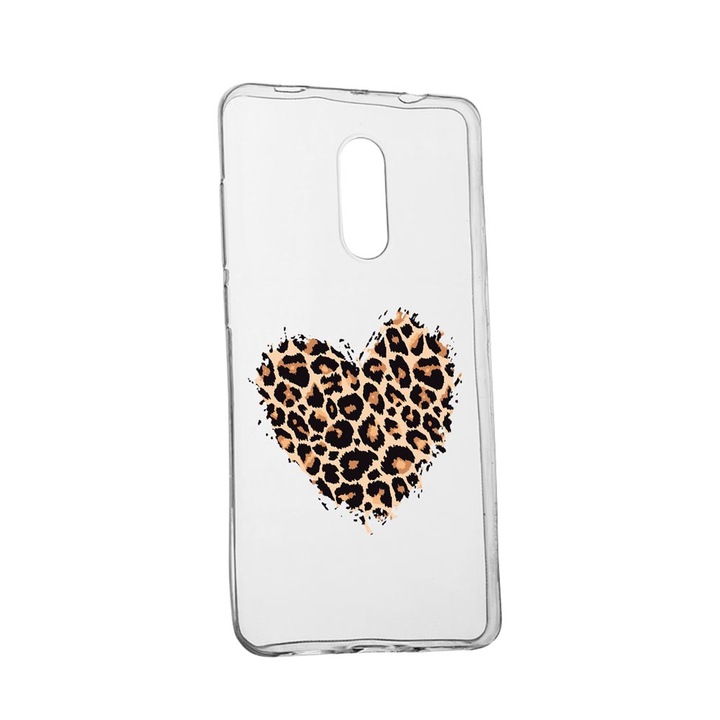 Husa Silicon Compatibila Cu Nokia 2.4, Leopard Heart, rezistenta la uzura, anti-alunecare, 761