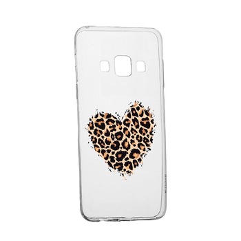 Husa Silicon Compatibila Cu Samsung Galaxy J3 2016, Leopard Heart, rezistenta la uzura, anti-alunecare, 761 Husa Silicon Compatibila Cu Samsung Galaxy J3 2016, Leopard Heart, rezistenta la uzura, anti-alunecare, 761