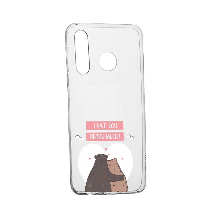 Husa Silicon Compatibila Cu Samsung Galaxy A40, I Love U Beary Much!, rezistenta la uzura, anti-alunecare, 766