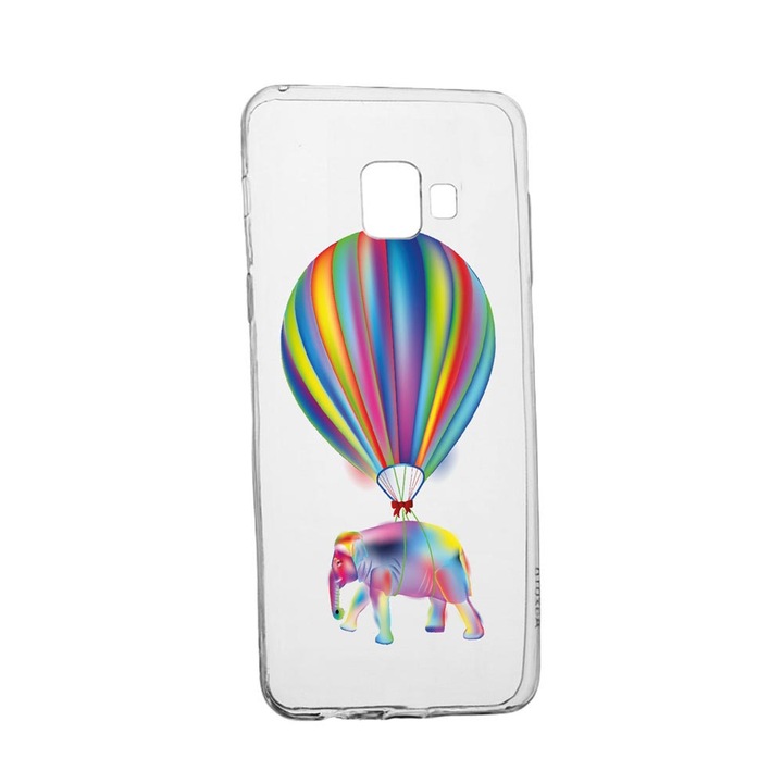 Калъф, съвместим със Samsung Galaxy A5 2017, Rainbow Elephant, Устойчив силикон, Против хлъзване, 767