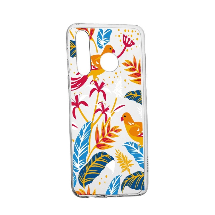 Husa Silicon Compatibila Cu Samsung Galaxy A40, Colored Birds, rezistenta la uzura, anti-alunecare, 769