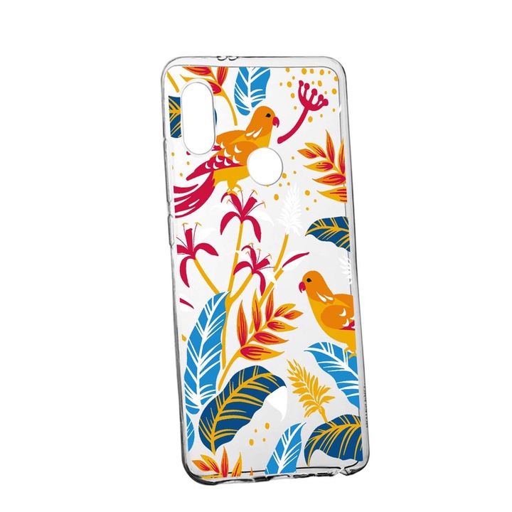 Szilikon tok Samsung Galaxy A10s-hez, Színes madarak, kopásálló, csúszásmentes, 769