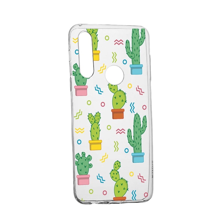 Husa Silicon Compatibila Cu Huawei P40 Lite E, Cactus, rezistenta la uzura, anti-alunecare, 770