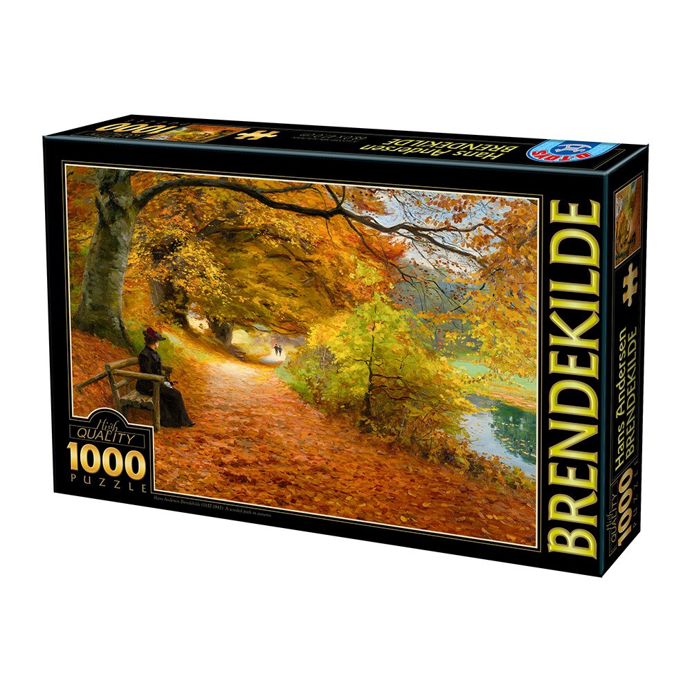 Puzzle D-Toys Hans Andersen Brendekilde, A Wooded Path in Autumn, 1000 piese