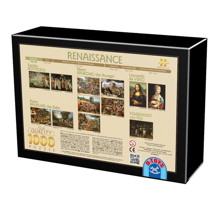 Puzzle D-Toys Rembrandt van Rijn, Rondul de Noapte , 1000 piese